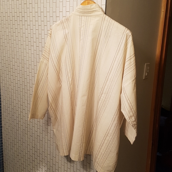 Cream striped eskandar cotton blouse - Picture 2 of 5